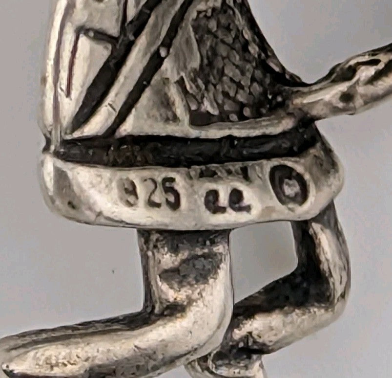 Vintage 925 Sterling silver 15g Kokopelli pendant Southwestern Folk Art jewelry2