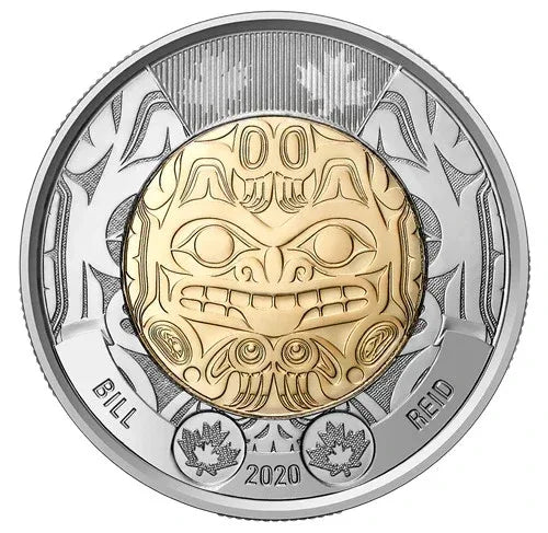 2020 100th Anniv Bill Reid Toonie set of 2 Special Wrap Roll Canada 2x25x2$ - NumisFind