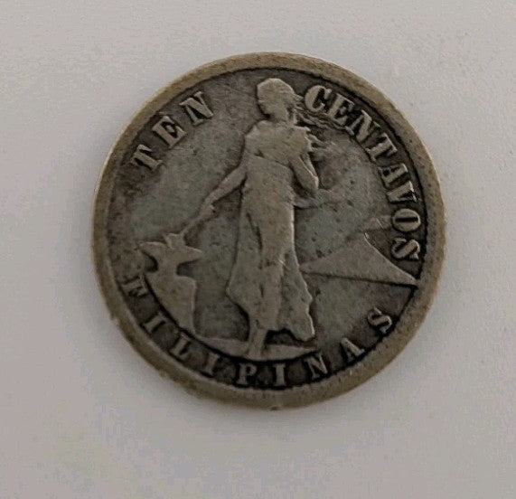 1935-M US Administration Philippines 10 CENTAVOS Silver Coin1