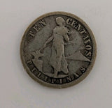 1935-M US Administration Philippines 10 CENTAVOS Silver Coin1
