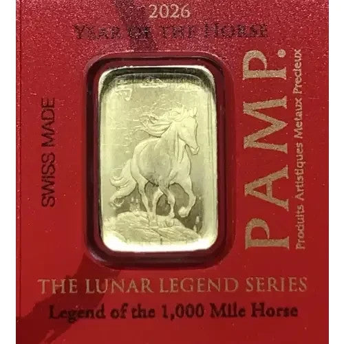 1 Gram PAMP Suisse 9999 Fine Gold Lunar Year of the Horse Bar Sealed Assay Card2