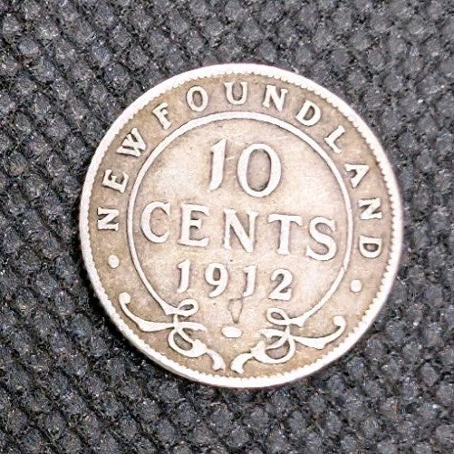 1912 Silver NFLD Dime 10c Coin - Circulated0