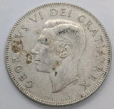 1952 Canadian 50 Cents .800 Silver Half Dollar Queen Elizabeth II - circ - NumisFind