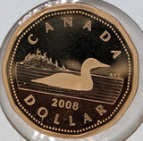 2008 Canada Proof Loonie - Uncirculated $1 One Dollar Coin (Steel)0