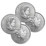 Lot of 2   Royal Canadian Mint 1oz Pure Silver .9999 Maple Leaf 5$ Coin Bullion0