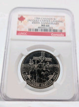 Canada 1$ Dollar coin 1984 Jacques Cartier - NGC Graded MS660