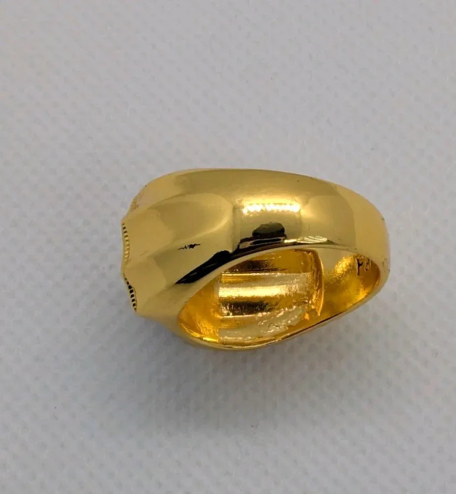 18k Gold Plated Ring, size 9,5 - Beautiful Cross Design - Faith And Strength - NumisFind