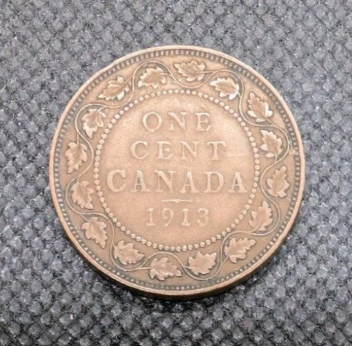CANADA - 1913 Large Canadian 1 Cent Penny - G-40