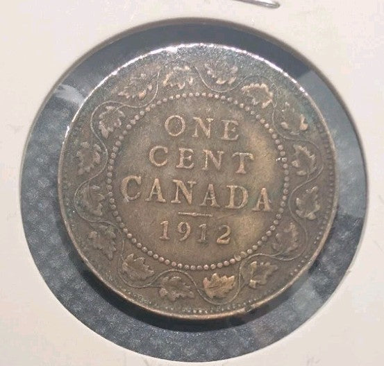 CANADA - 1912 Large Canadian 1 Cent Penny - VG-80