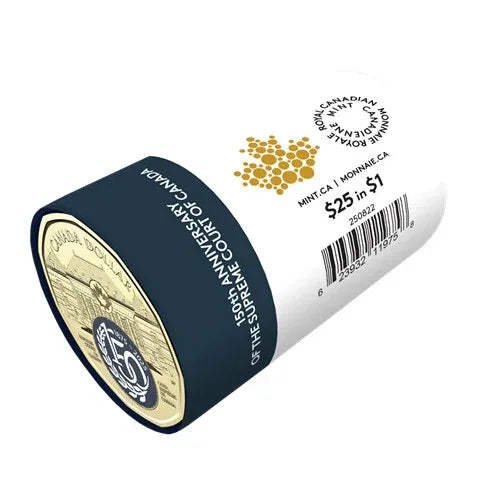 SUPREME COURT 2025 CANADA 25x$1 Colorized Special Wrap Dollar Coin Roll - NumisFind