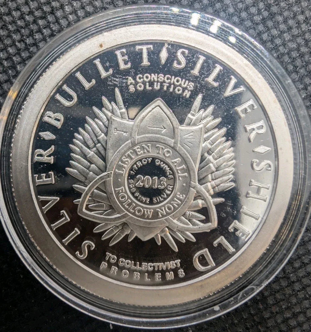 2013 Cannabis Proof - Silver Bullet Silver Shield .999 1 oz Silver Round - NumisFind