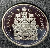 2005 Canada 8 Coin Silver PROOF Set w/ Gold Plated Silver Dollar - NO BOX - NumisFind