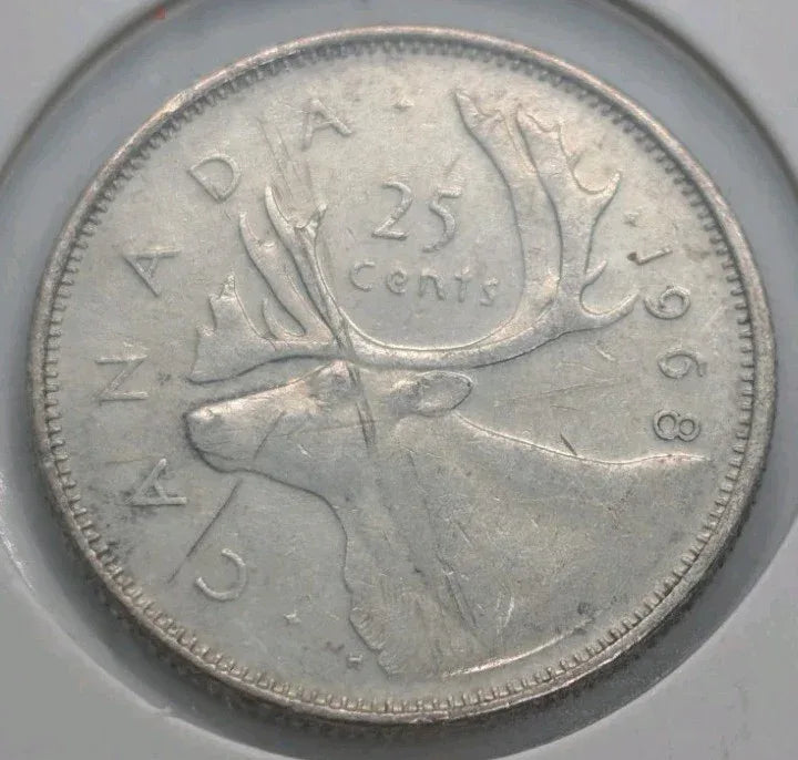 1968 Canadian Silver Quarter - 25 Cent - 0.5 SILVER - NumisFind