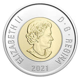 2021 Canada Insulin discovery coloured $2 toonie from roll1