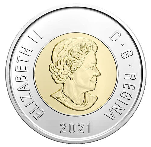 2021 Canada Insulin discovery coloured $2 toonie from roll1