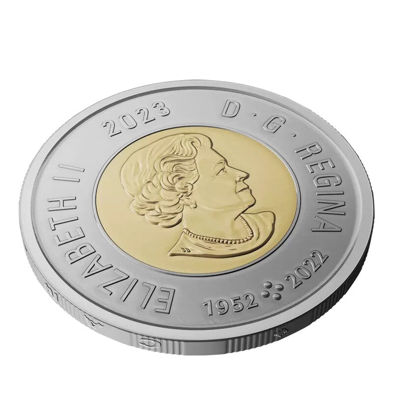 CANADA  2 DOLLAR COIN 1 NON-COLOURED 2023. 1952-2022 CENTENNIAL3