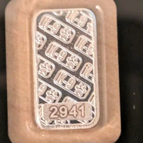 Serialized 1 Gram Silver Bar in Assay Silver Shepherd Bullion Dog Lovers - NumisFind