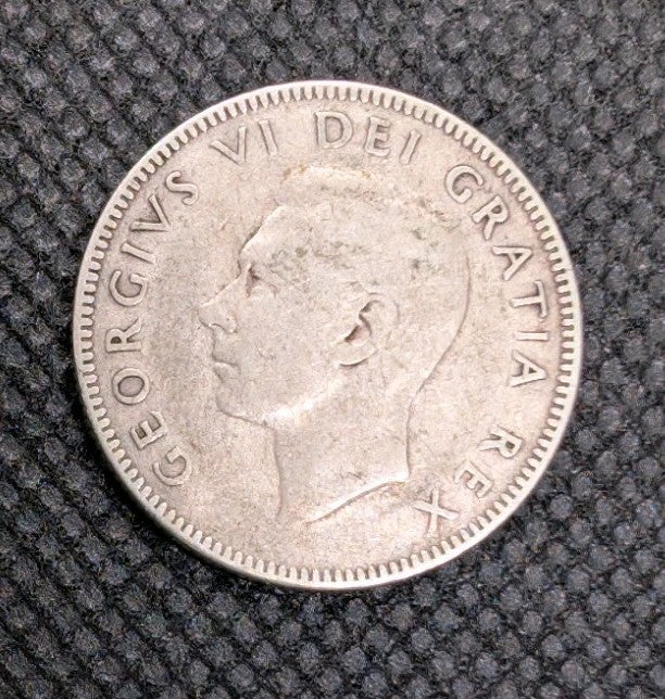 1948 Canada 25 Cents Quarter – 80% Silver – Semi-Key Date Coin1