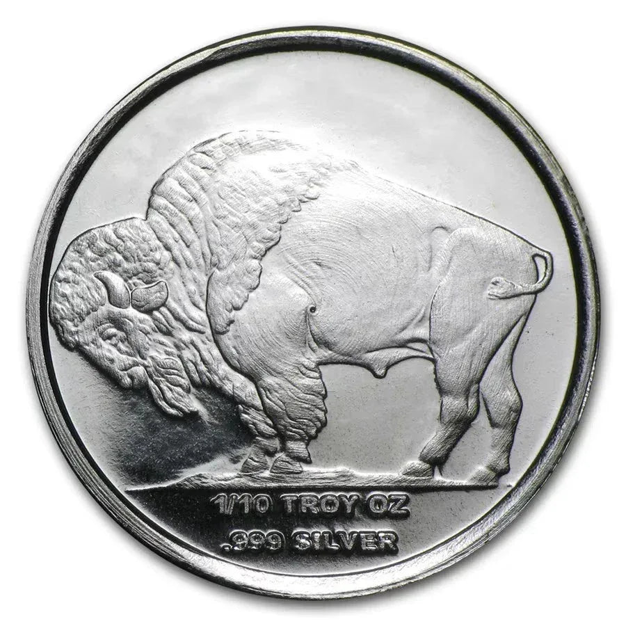 1/10 oz Silver Round Buffalo Design .999 Fine Silver Golden State Mint GSM BU - NumisFind