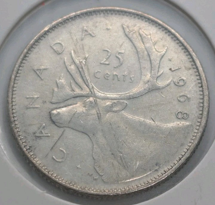 1968 Canadian Silver Quarter - 25 Cent - 0.5 SILVER0