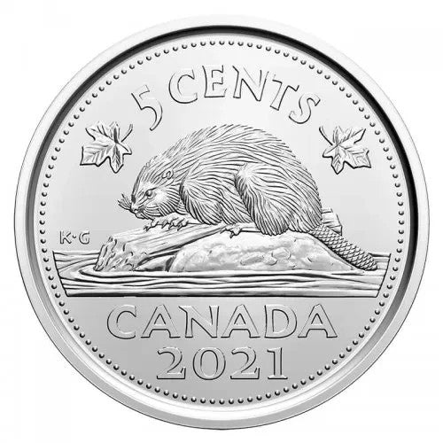 BU UNC Canada 2021 nickel beaver five 5 cent 5c coin from roll Uncirculated0
