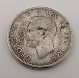 Canada 1947 25 Cents 25c Canadian Caribou Quarter Coin - 80% Silver - ASW .150oz1
