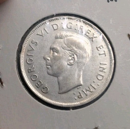 1943 Canada EF 45 Cents George VI Silver Half Dollar Coin Fifty Cent1