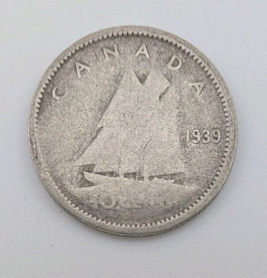 1939 Canada 10c Silver coin Dime - 2g of pure silver0