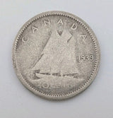 1939 Canada 10c Silver coin Dime - 2g of pure silver0