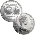 1974 Canada Silver Dollar Coin (Winnipeg 100th) In original Box - 11.65g ASW0