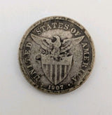 1907 U.S. Philippines 20 Centavos 0.75 Silver coin1