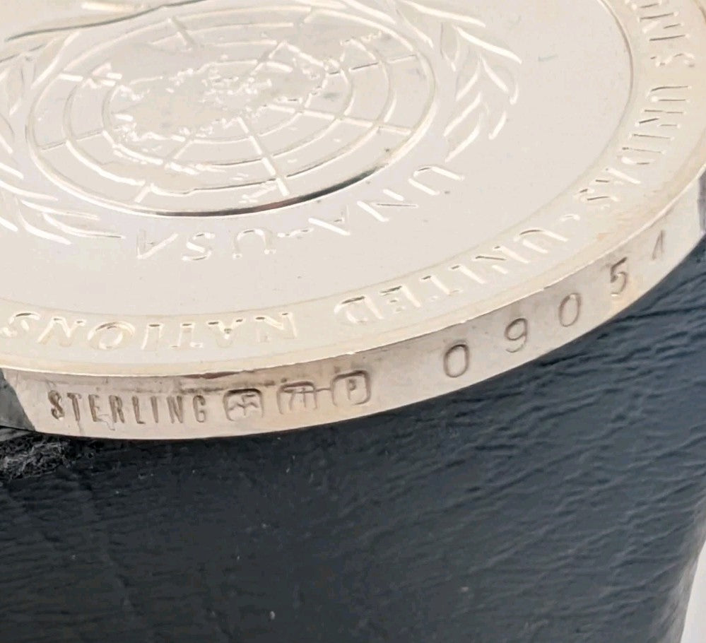 Sterling Silver 1971 UNA-USA Commemorative Proof Medal-Equality-Racial-FDI Stamp2
