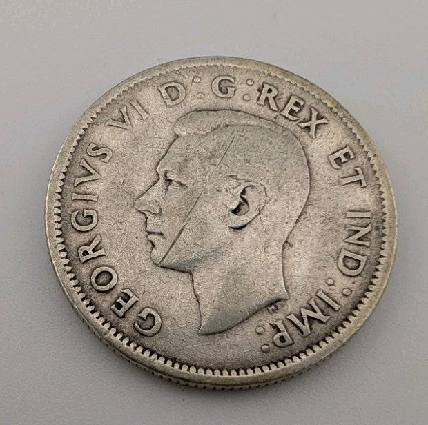 Canada 1941 25 Cents 25c Canadian Caribou Quarter Coin - 80% Silver - ASW .150oz1