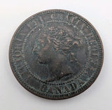 Canada 1901 1c One Large Cent Copper Coin Queen Victoria VF Very Fine1