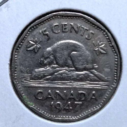 1947 Canada 5 Cent George VI Canadian Nickel Coin Five Cents - NumisFind