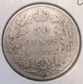 1872-H Canada 50 Cents Silver Half Dollar G4 - Queen Victoria - KM#6 - 92.5% Sil0