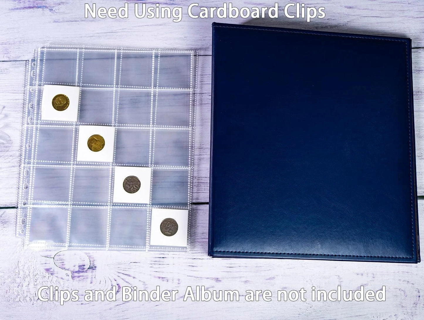 10 Pack Coin Flip Sleeves 200 Pocket Binder Pages for 2x2 Coin Holders Storage1