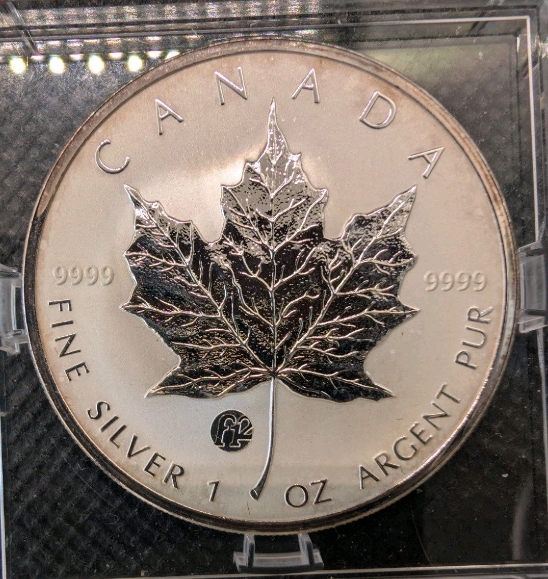 RARE 1 oz Silver Maple Leaf 2008 Fabulous 12 Privy Mark CANADA 5$ - Light Toning0