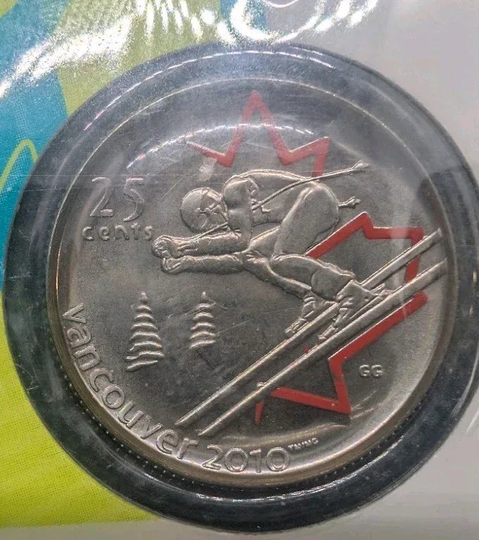 VANCOUVER 2010 Alpine Skiing 25 Cent Canadian Colorized Quarter MULE dated 2008 - NumisFind