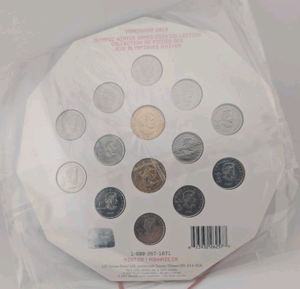 Sealed 2010 VANCOUVER OLYMPIC WINTER GAMES COIN COLLECTION, 14 coin set1