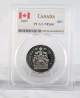 2009 Canada Fifty Cents 50C 50 Cent PCGS MS66 MS 66 Canadian Certified UNC Coin0
