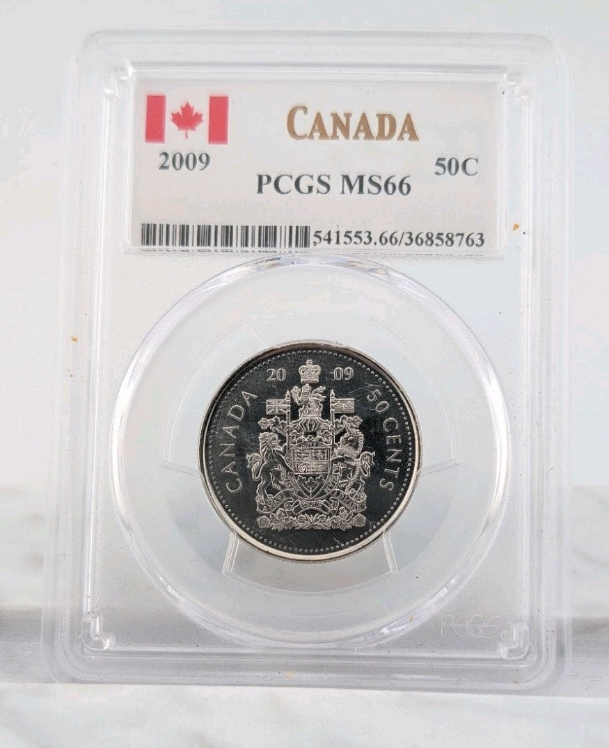 2009 Canada Fifty Cents 50C 50 Cent PCGS MS66 MS 66 Canadian Certified UNC Coin0