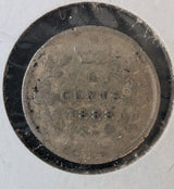1888 Canada 5 Cents Silver Coin Queen Victoria Early Date Low Grade G-40