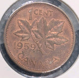 1959 Canada Small Cent Canadian 1 penny coin0