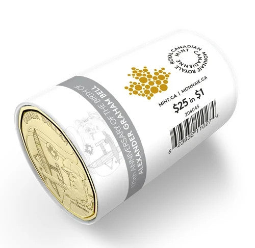 2022 Canada $1 Birth Alexander Graham Bell 175th Anniv Non-Coloured Loonie Roll0
