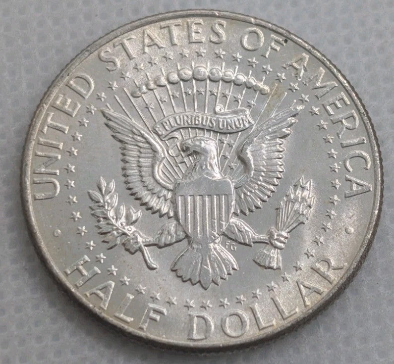 50 Cents USA 1964 Half Dollar 90% Silver Coin uncirculated UNC0