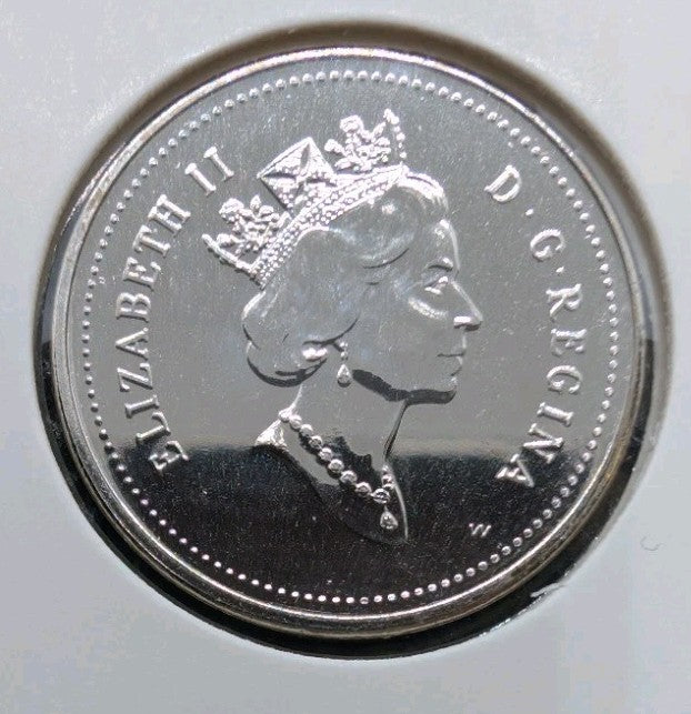 Canada 2000w Prooflike Loonie 5 cent Nickel Coin Winnipeg W Mint Mark 20001