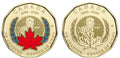 2020 Canada One Dollar 75th Anniversary of UN Charter Plain & Coloured Loonie0