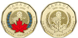 2020 Canada One Dollar 75th Anniversary of UN Charter Plain & Coloured Loonie0