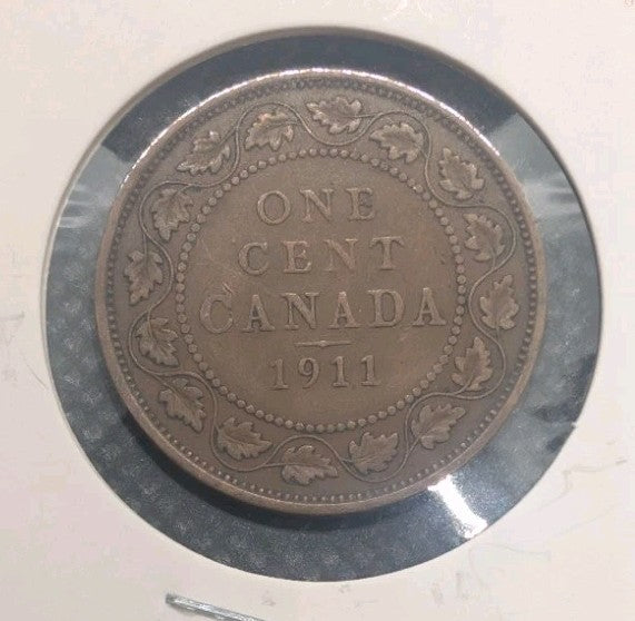 CANADA - 1911 Large Canadian 1 Cent Penny - G-40